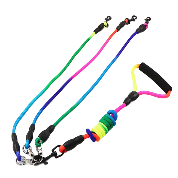Detachable Dogs Lead Three Pull Ropes Leash Puppy Pet Rope Multi-Size