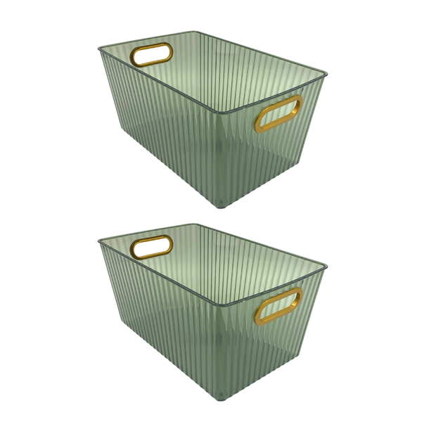 Designer Storage Containers with Handles - 2-Pack