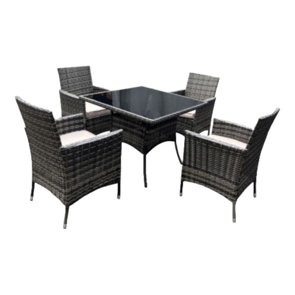 Smte - Contour Outdoor 5 Piece Rattan Patio Furniture Set