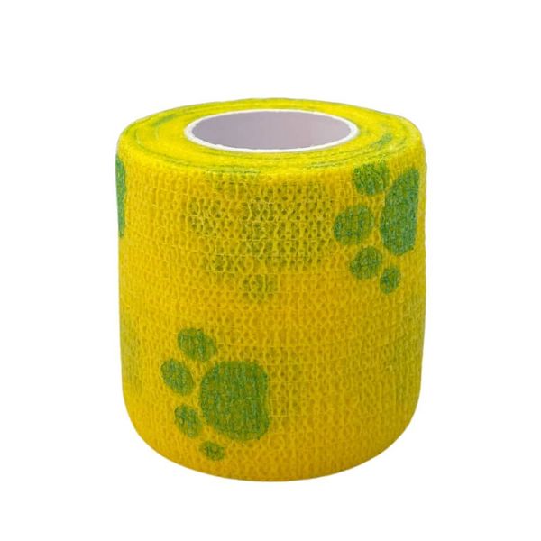 Vets Own - Cohesive Bandage Yellow Paw 5cm