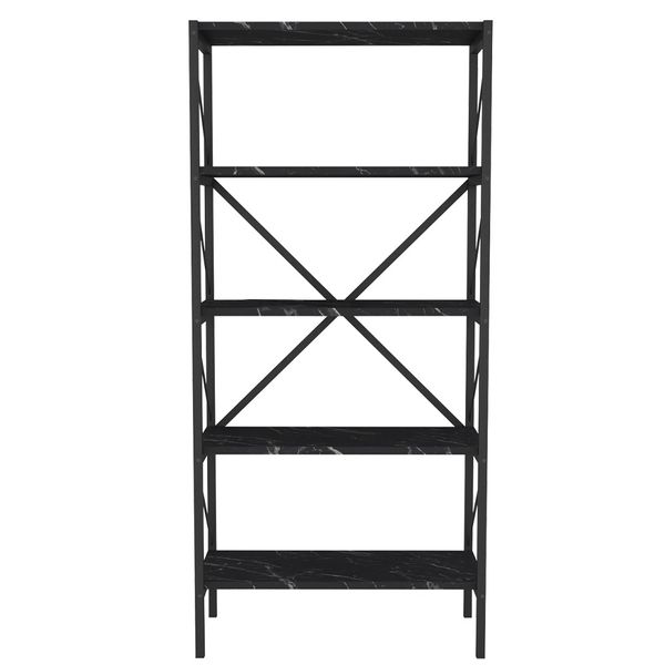 Modern Decorative 5-Tier Metal Bookcase Standing Shelf