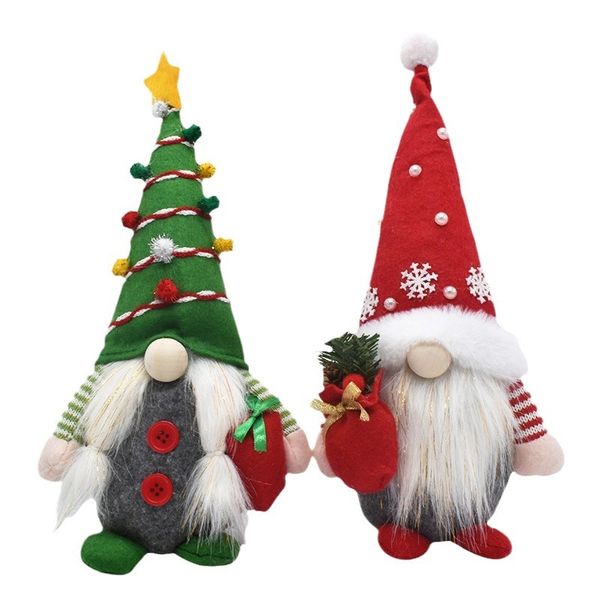 Christmas Gnome Plush Decor, Handmade Scandinavian Tomte, No Batteries