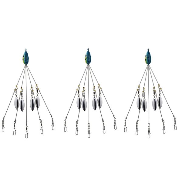 3X Alabama Umbrella Rigs For Bass Stripers Fishing Freshwater Blue