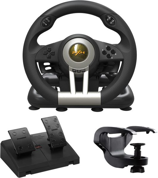 PXN V3 PRO Gaming Steering Wheel and Pedals Compatible with PC,PS3,PS4
