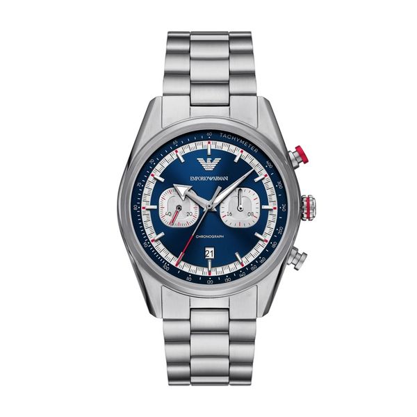 Emporio Armani Mens Silver Stainless Steel Strap Watch-AR11676
