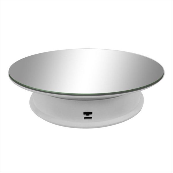 Rotating Mirror Display Stand 2 Speeds Maximum Weight 3 Kg (White)