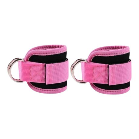 Gym Fitness Leg Training Ankle Strap Adjustable Pink - Set of 2 Image