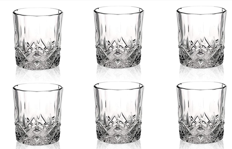 Whiskey Tumbler 225ml 6 Piece Cut-Glass RVT625