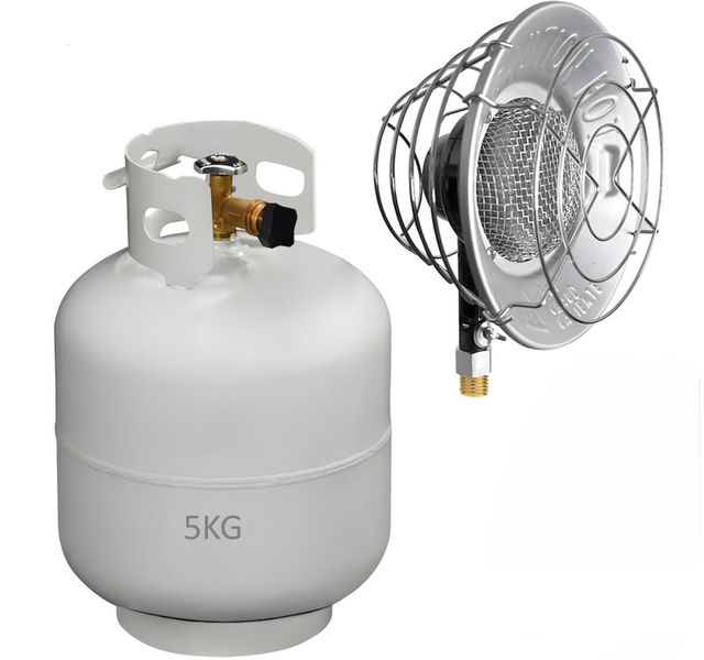 Portable Infrared Gas Heater Top &amp; 5kg Cylinder Set