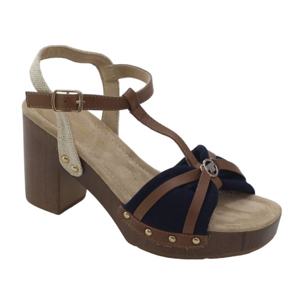 LaMara Paris Tailor Platform One Band Sandal 8cm Heel White