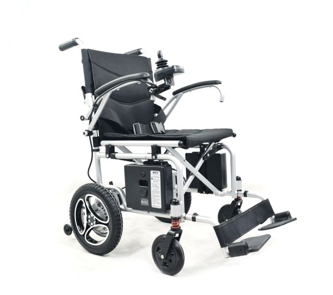 Geosine Electric Foldable Aluminium Wheelchair w/ 2 batteries - Black