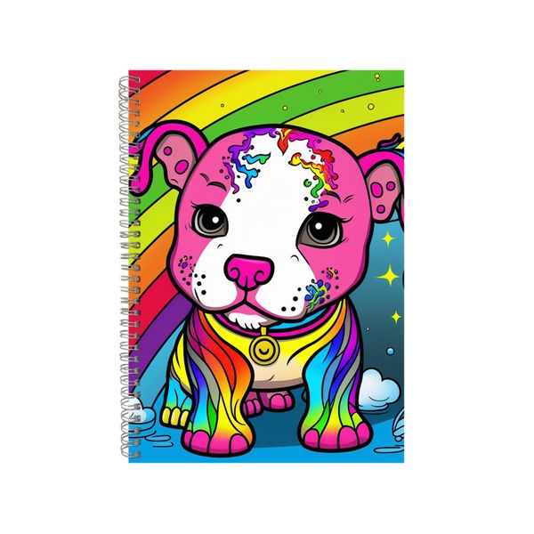 Coulourful Rainbow Puppy Notebook Animal Gift Idea Notepad Pad 81