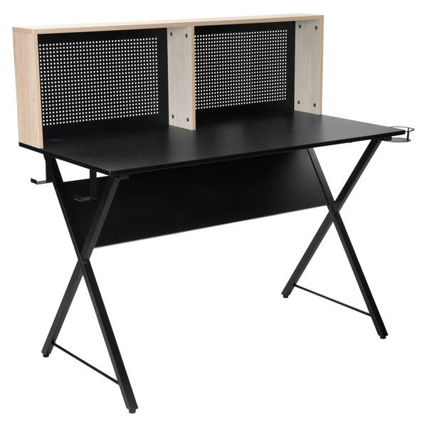 Nora Office Desk with Powder Coated Steel Frame &amp; Height Adjustable Feet