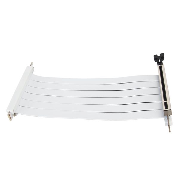 PCIe 3.0 x16 Riser Cable 180 Dual Reverse White 30cm
