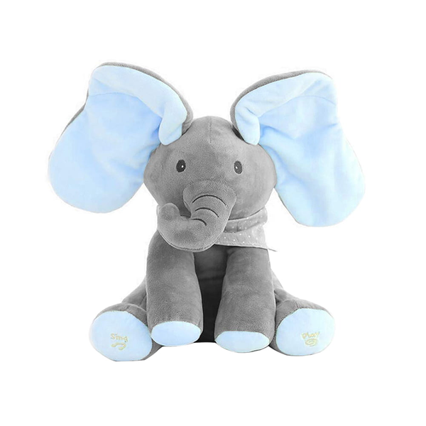 Flappy Ears Elephant Peek-a-boo Interactive Sing Play Plush Toy Animal Doll