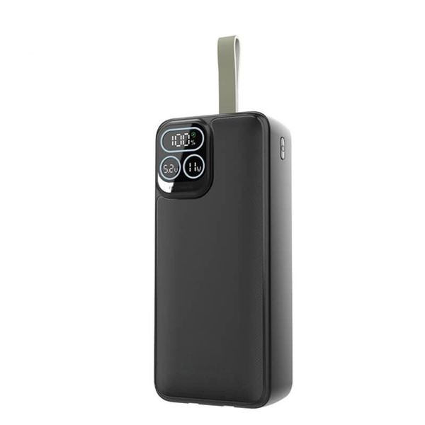 Power Bank 30000mAh Fast Charging Mini Slim Portable 2 Cable Display Light