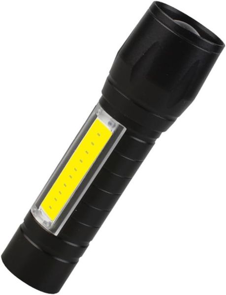 USB Rechargeable Mini Flashlight COB Side Light 3W Aluminum Alloy Strong
