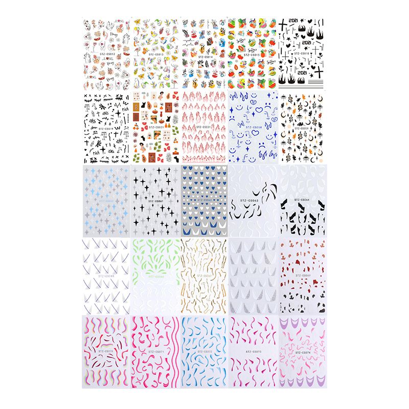 25 Sheets Nail Stickers SelfAdhesive Nail Art Stickers Shop Today