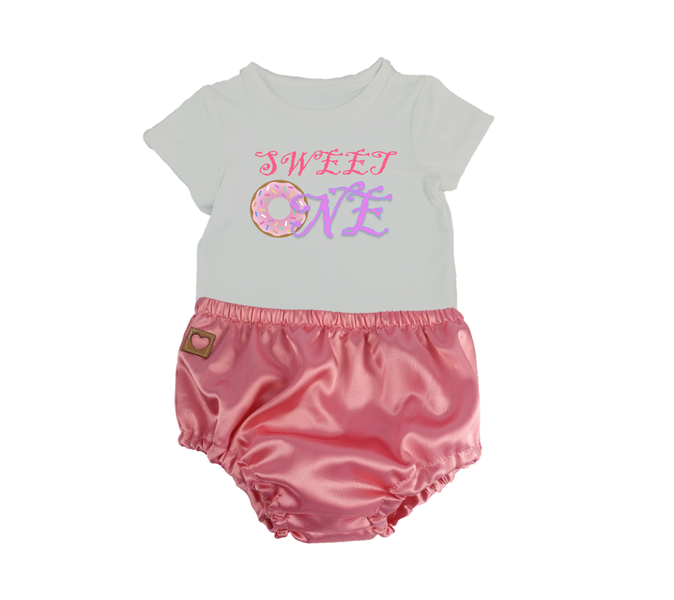 My first birthday-Shirt &amp; Pink nappy cover-Sweet One