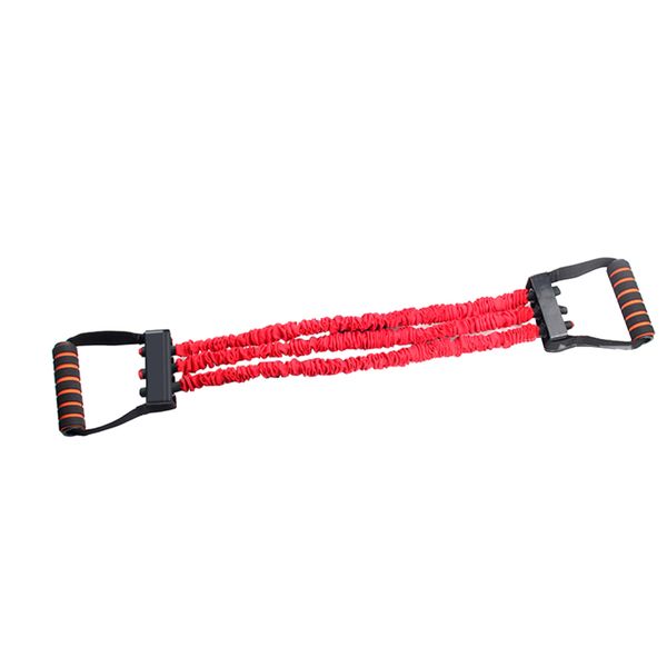Workout Elastic Stretch Exercise Band with Handles for Home Fitness - Red