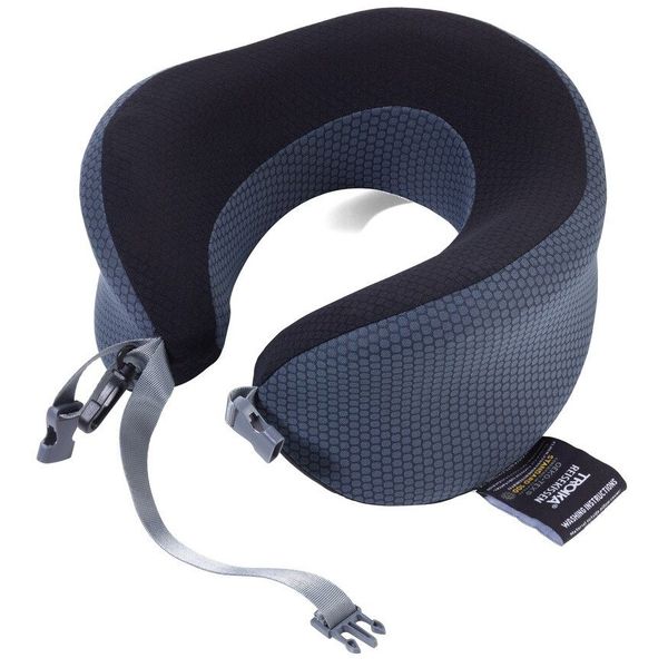 TROIKA Neck Pillow BUSINESS TRAVEL PILLOW Anthracite/Black