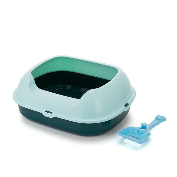 3A Semi-Enclosed Large Space Litter Box With Litter Scoop-Green