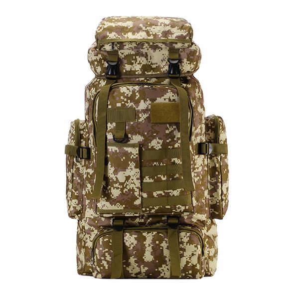 80L Military Tactical Rucksack Backpack for Hiking Hunting - Desert Camo