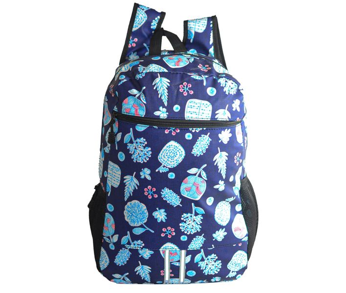 Casual Stylish Design Backpack For School, Sports &amp; Travel - Navy Flower