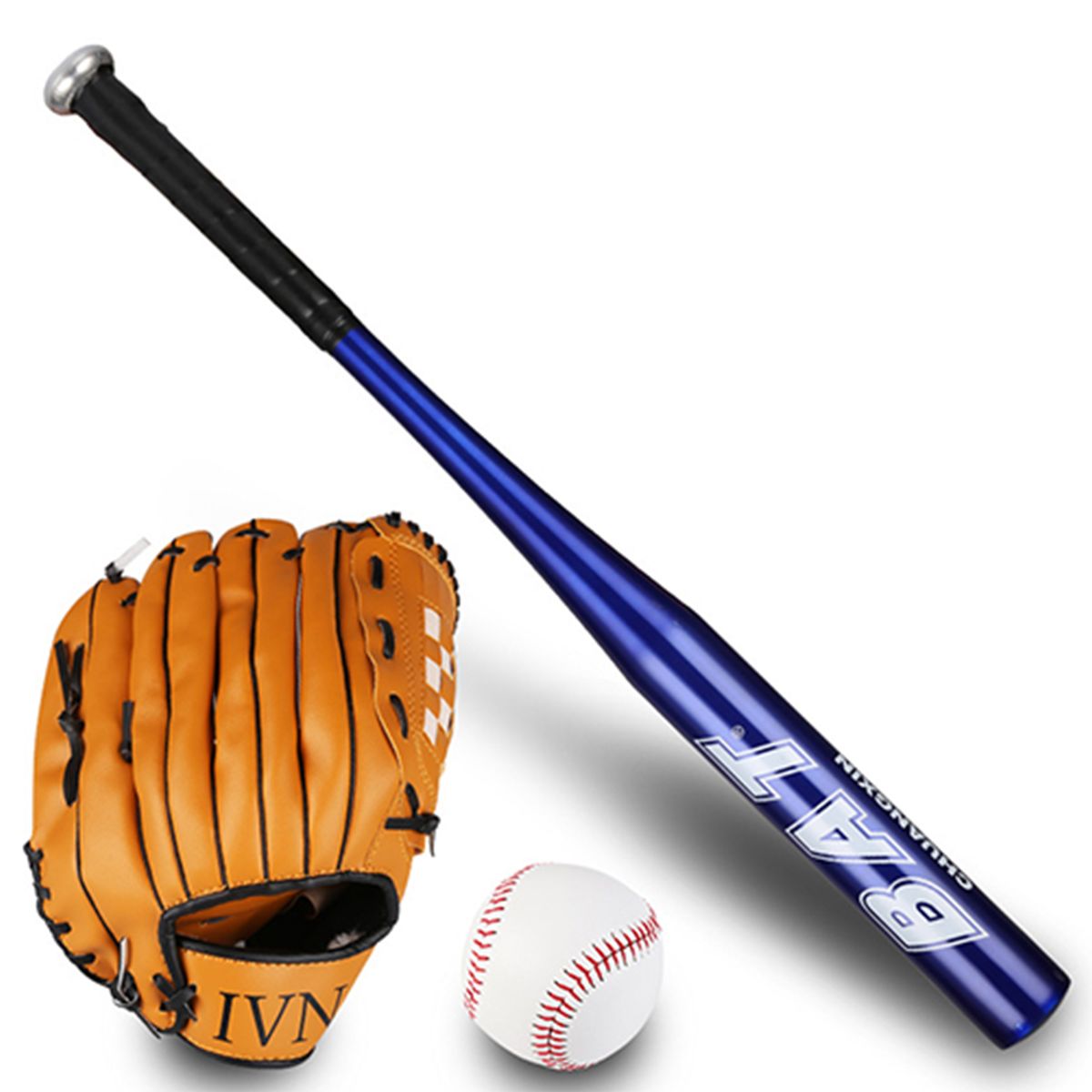 64cm Aluminium Alloy Baseball Bat with Baseball & Softball Batting Gloves