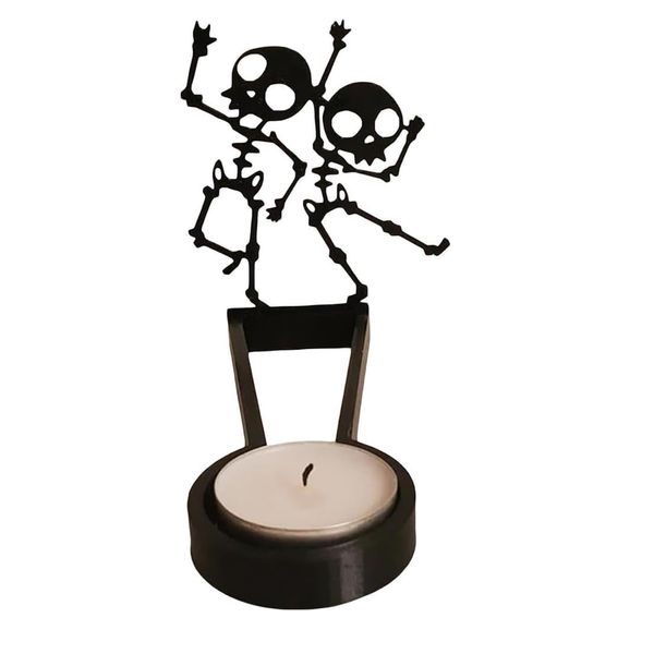 Decor Ornament Shadow Candle Holder Halloween Tealight 15cm Dancing