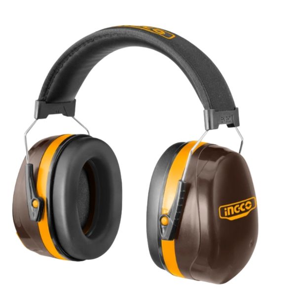Ingco - Earmuff with Headband and 1 Pair Earplugs - Noise Protection