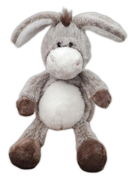 Donkey with Long Ears Soft Plush Toy - Grey &amp; Brown - L30cm - Room Decor