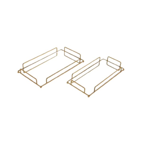 Curly Care - Calliope Rectangle Set of 2 Mirror Trays