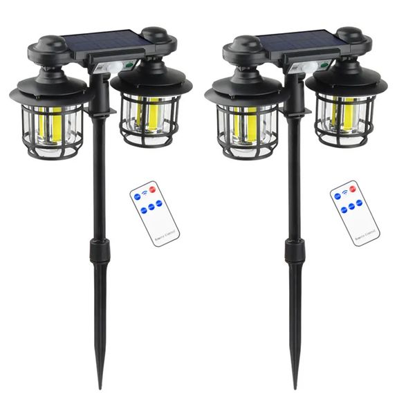 Outdoor Remote Control Solar Street Light Double Head Solar Chandelier