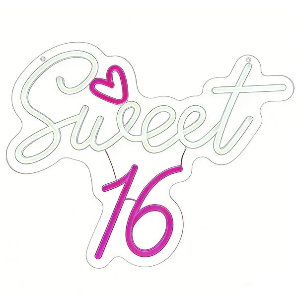 Sweet 16 Neon Light, 16th Birthday Party Sign, 16th Birthday Decorations