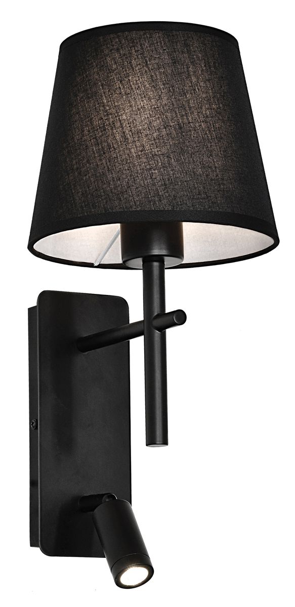 Sleek Wall-Mounted Bedside Light with Ambient Shade and Directional LED