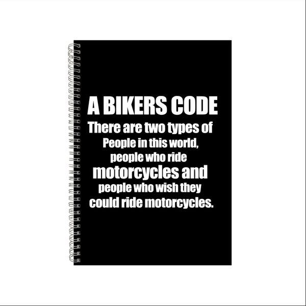 Bikers Wire Bound Notebook Gift Idea Writing Books A4 Notepad