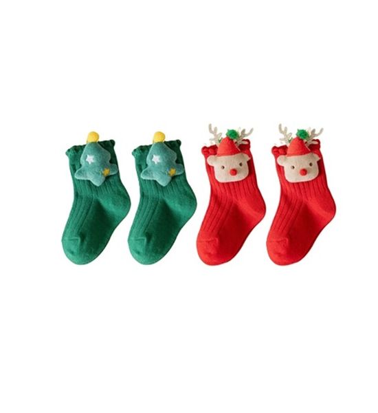 Toddler Christmas Ankle Socks (2 pack) Deer and Tree Design