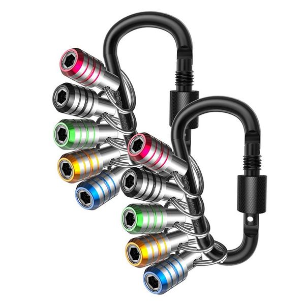 Bit Holder Keychain 10Pcs 1/4 Hex Shank Impact Drill Bit Keychain