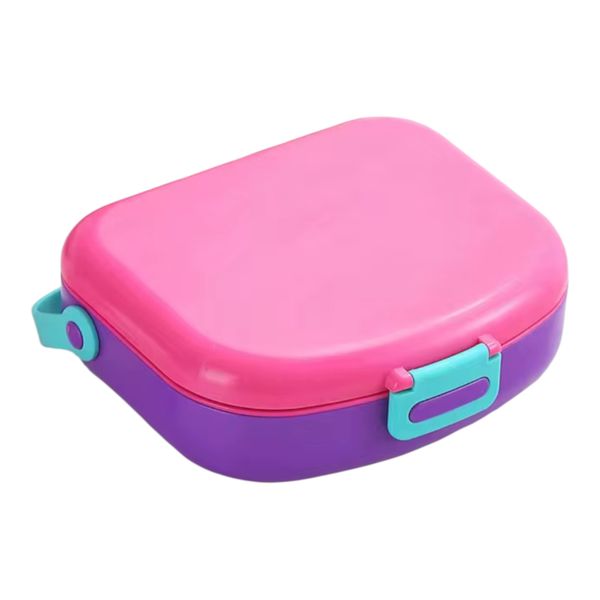 School Kids 4 Compartment Bento Lunch Box With Handle And Cutlery