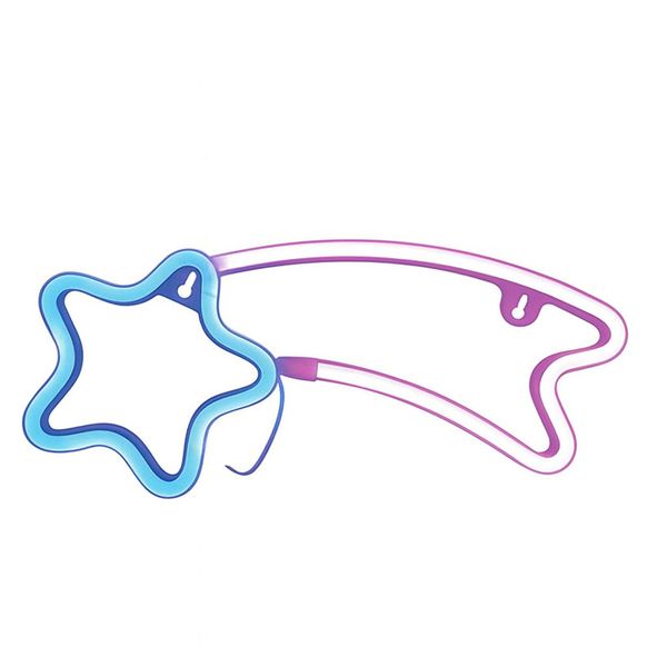 Shooting Star LED Neon Motif White And Blue