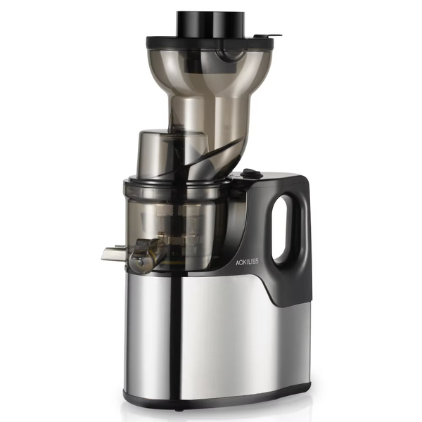 ACKILISS 250W Cold Press Slow Juicer - Silver &amp; Black