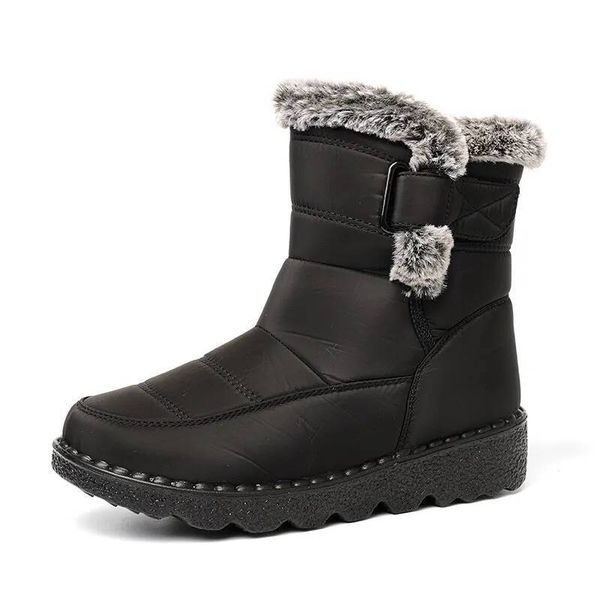 Women Snow Boots Black Fur Lined High Top Thick image
