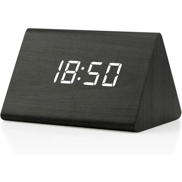 Wooden Wood Clock, New Version Led Alarm Digital image