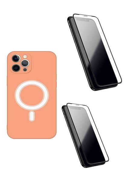 (pack of 3) Orange Silicone Cases Magnetic For Iphone 12/12pro/12 promax