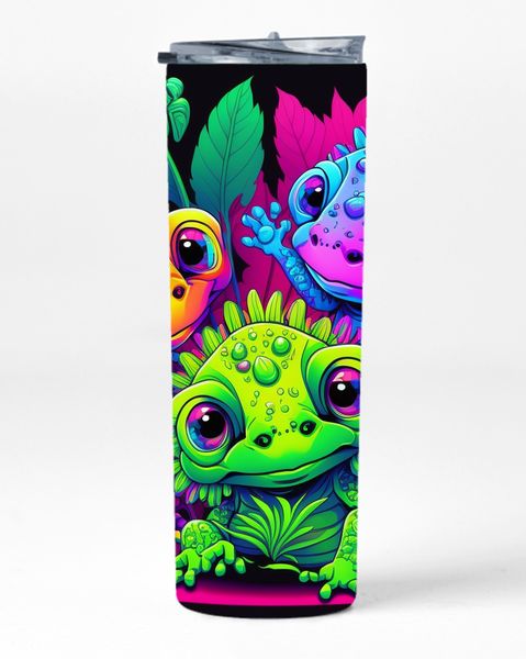 Vibrant Lizards 20oz Insulated Skinny Tumbler Sublimation With Straw 013