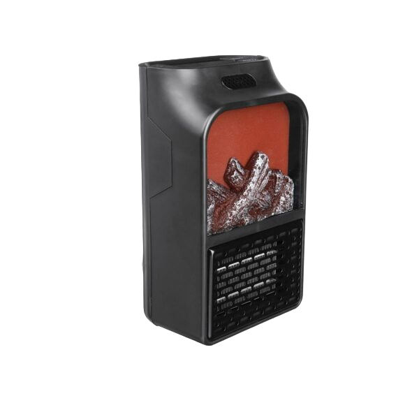 900W Electric Heater Fan Fireplace Flame Timer