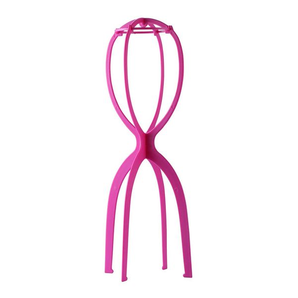 Portable Tall Wig Stand 50cm - Hot Pink