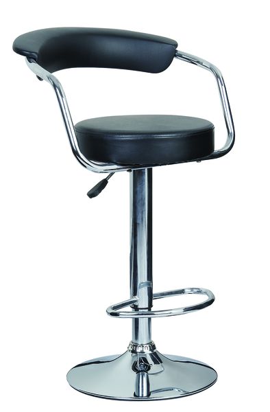 Vegas Furniture Adjustable Bar Stool Round Arm Black - VBS-019