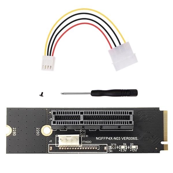 NGFF M2 to PCI-E 4X X1 Slot Riser Card Adapter for Miner Mining